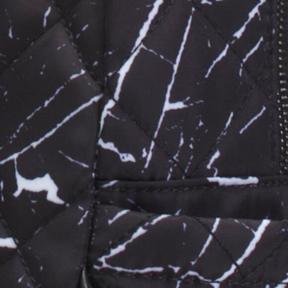 NWT SOL & SELENE Nylon Motivator Quilted Black Marble Printed Large Backpack main image 4
